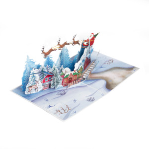 หัตถกรรม Kiricard 3D เมืองฤดูหนาว (& เลื่อนซานต้า) บัตรอวยพรออกแบบใหม่งานฝีมือกระดาษงานแต่งงานสไตล์ป๊อปเวียดนาม - Product Image 4
