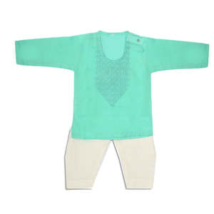 ชุดเสื้อผ้าเด็กผู้ชายแรกเกิดปักลาย - สีฟ้า - Product Image 1