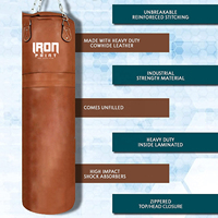 Sac de frappe lourd de boxe pour entraînement et fitness, suspendu ou autoportant, en PU/PVC, personnalisable, IRON PUNCH
