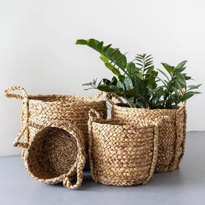 Grand pot de jardin en jacinthe d'eau, directement de l'usine, pots tressés en jacinthe d'eau, jardinières en panier tressé - Product Image 1