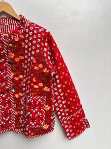 Indien fait à la main Burfi matelassé coton Patchwork veste nouveautés unisexe hiver manteau bouton respirant chauffé Style bohème - Product Image 5