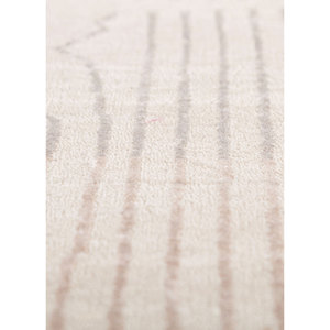 Manchaha Ivory Hand Knotted Wool Bamboo Silk Rug Geometric for Home Hallway Rectangle Shape 10mm Thickness-Model Les-2307 Rugs - Product Image 3