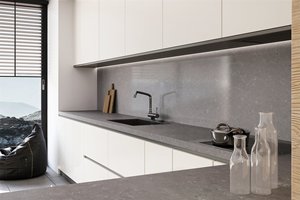 Encimeras de Cuarzo Artificial Personalizadas para Cocina y Baño, Encimeras de Granito Carrara Calacata Prefabricadas en Diversos Tamaños, 1 Año de Garantía - Product Image 1