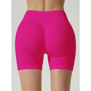 <b>Womens</b> Workout Impact <b>Shorts</b> Scrunch Butt Lifting Gym Seamless Booty Biker <b>Shorts</b> Light Blue L - Product Image 2