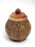 Vaisselle multifonctionnelle en pierre naturelle de haute qualité, style cuisine traditionnelle indienne, pour épices, cornichons, crème et autres produits, en pierre savonneuse.