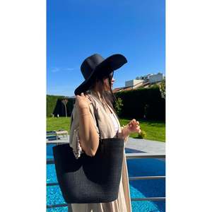 Black Straw <b>Hat</b> and Straw Bag Two-Piece Set, Shipped in a <b>Box</b>. - Cnt2005black - Product Image 5