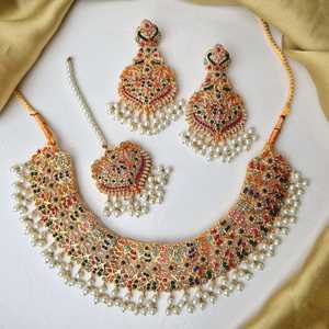 Conjunto de joyería de latón de mariposa de la suerte de 4 piezas para mujer, pulsera de abalorio esmaltado Chapado en platino para boda, Gargantilla, collar, anillo, pendientes - Product Image 5