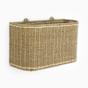 Cesta colgante de pared para cartas y correo, contenedor de mimbre marino, soporte para periódicos y revistas, accesorios para el hogar y la oficina - Product Image 5