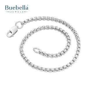 3mm <b>Solid</b> 925 Sterling Silver White <b>Gold</b> Plating High Quality Round Box Bracelet - Product Image 2