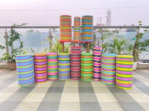 Eco-Friendly Recycled Nylon PP Woven Striped Plastic Handloom <b>Shopping</b> <b>Bags</b> <b>Reusable</b> Wholesale Market <b>Bags</b> Made in India - Product Image 2