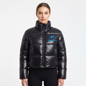 New Arrival Winter Coat for Women Casual Loose Warm <b>Crop</b> Puffer with Waterproof Feature Trending Solid Color - Product Image 2