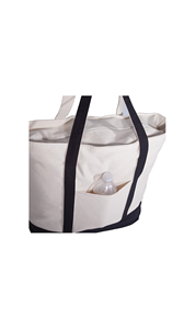 100% organique Durable coton toile sac de plage biodégradable épaule poignée de transport fermeture à glissière poche attaché tissu doublure - Product Image 2