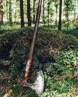 Hache de chasse industrielle forgée style Viking authentique, manche en bois de frêne et de palissandre, dureté HRC 58-60, qualité DIY, personnalisable, 18'' de longueur totale