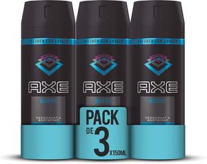 Desodorante en Aerosol AXE Marine para Hombre, Protección de 48 Horas, 150 ml, Paquete de 3 - Product Image 1