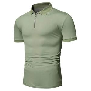 Polos de manga corta de verano para hombre, camisetas con cremallera para hombre, ropa de calle Fitness ligera para, camisetas transpirables de Color sólido con solapa - Product Image 5