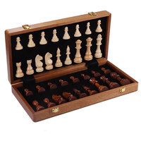 Boîte de jeu de société de luxe de 15 pouces pour enfants, pour stimuler l'intelligence, avec un échiquier en bois à motif marbré avancé.