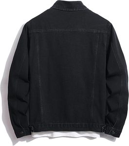 Veste en jean pour homme, veste en jean décontractée, déchirée, coupe ajustée, veste de camionneur extensible, manteau en jean décontracté classique - Product Image 5