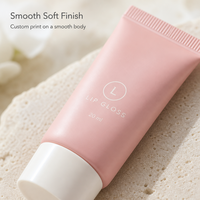 Tube de baume à lèvres personnalisé 20 ml, rose, souple, en PE, pour gloss, tube cosmétique vide, vente en gros, faible MOQ