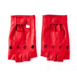 Gants mi-doigts respirants pour hommes et femmes, en cuir PU, pour la conduite et les activités de plein air au printemps et en été, fabriqués au Pakistan - Product Image 3