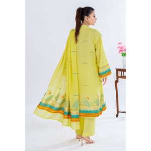 Conjunto de Traje de 3 Piezas sin Costuras en Jacquard Amarillo para Mujer - Product Image 6