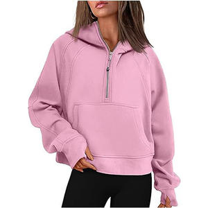 Personalizado 100% algodón Zip Up Hoodies Mujeres OEM Heavyweight Zipper Hoodie Ladies Hoodies Para Mujeres de alta calidad - Product Image 6