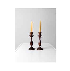 Lot de 2 bougeoirs design fantaisie chandelier en bois de forme personnalisée bougeoir en bois de qualité de luxe au meilleur prix - Product Image 1