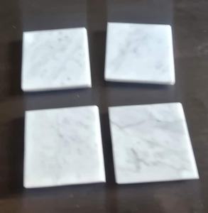 Juego De Posavasos De Mármol Bianco Carrara De 4 Cuadrado Redondo O Mezcla - Product Image 4