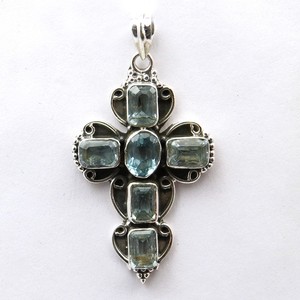 ¡Letras de amor! Colgantes de Plata de Ley 925 con Topacio Azul suizo, joyería de plata al por mayor, joyería de plata - Product Image 5
