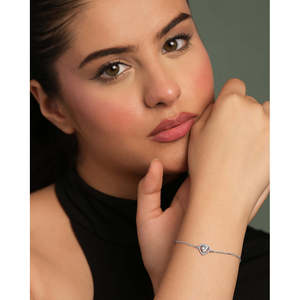 NOVAMART Fine Adorable Silver Heart Solitaire Chain <b>Bracelet</b> with Adjustable Wholesale Export - Product Image 3