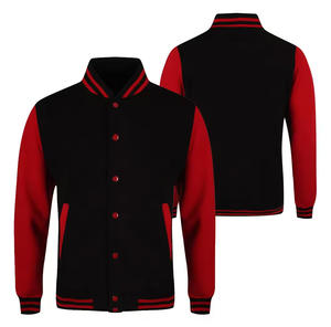 Chaqueta universitaria unisex de alta calidad con mangas de cuero bordado personalizado Botón de piel chaqueta de béisbol de talla grande para invierno precio bajo - Product Image 5