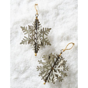 อุปกรณ์ตกแต่งคริสต์มาสโลหะสีเงินพร้อมที่แขวนสีทองอุปกรณ์ตกแต่งบ้าน - Product Image 6