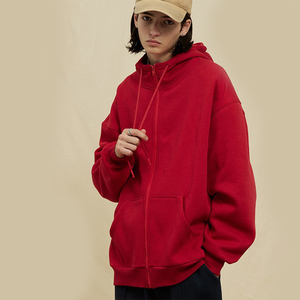 Hombres sudaderas con capucha fleece Heavyweight zipped 360 GSM de gran tamaño streetwear zip up logo impresión 100% algodón para hombres personalizados Sudadera con capucha - Product Image 2