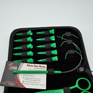ชุดอุปกรณ์ต่อผมสแตนเลสเกรดการผ่าตัดโลโก้ตามสั่งสีเขียว - Product Image 5