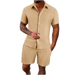 Novedad de verano 2025, conjuntos de pantalones cortos informales para hombre, camiseta de manga corta, pantalones cortos, conjunto de chándal sólido, ropa de marca para hombre, conjuntos de 2 piezas - Product Image 1