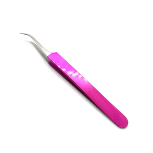 Pince à cils professionnelle antimagnétique en acier inoxydable poignée confortable pointe lisse longueur 10mm faux cils - Product Image 1