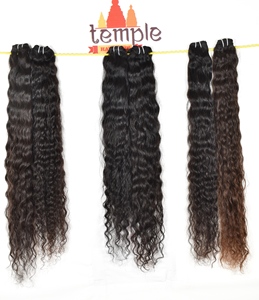 Máquina India alineada con cutículas, doble trama, onda profunda, procesamiento de color natural, ninguno, venta al por mayor, cabello humano sin procesar - Product Image 4