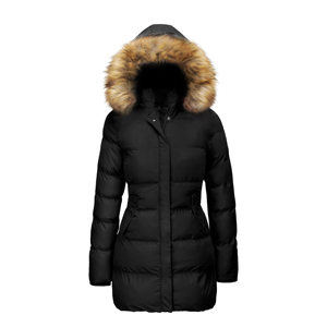 Top vente femmes hiver Parka veste goutte queue ourlet coupe-vent à capuche Long manteau avec fermeture à glissière Pakistan fait - Product Image 3