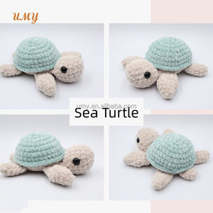 ตุ๊กตาเต่าทะเลถักโครเชต์แบบนุ่มสั่งทำพิเศษ ไส้ใยฝ้าย PP เป็นมิตรกับสิ่งแวดล้อม ของที่ระลึกจากตู้ปลา งานถักอามิกุรุมิ - Product Image 4