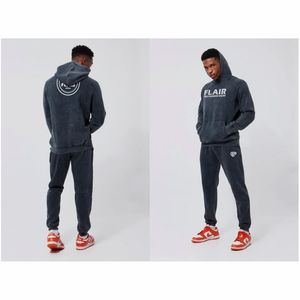 Chándal unisex de felpa francesa con lavado ácido, 100% algodón, pantalones de chándal pesados, Conjunto de sudadera con capucha, logotipo personalizado, técnica bordada de invierno Me - Product Image 4
