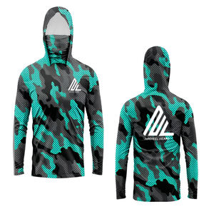 100% polyester UPF 50 coupe-vent hommes à capuche chemise séchage rapide respirant à manches longues Sports de plein air-pêche Protection solaire taille - Product Image 6