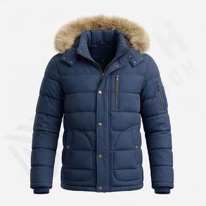 Veste parka d'hiver pour homme, chaude, anorak, capuche amovible, réversible, options grandes tailles, vêtements d'extérieur thermiques coupe-vent et isolés - Product Image 1