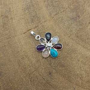 7 Chakra 925 colgante de plata esterlina joyas de piedras preciosas naturales precios al por mayor exportador joyería de plata hecha a mano - Product Image 3