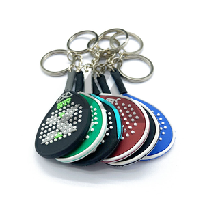 Raquette Silicone Vente en gros Logo personnalisé en relief Plage Porte-clés en caoutchouc Meilleur design Porte-clés en caoutchouc en forme de pagaie Personnaliser - Product Image 4