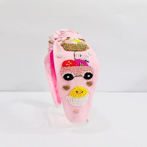 Hermosa Diadema de Pascua con Huevos Esmaltados a Mano, con Cuentas de Lentejuelas y Pedrería, Diademas de Cuentas de Arroz para una Feliz Pascua - Product Image 2