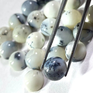 Dendrite โอปอลลูกปัดอัญมณีทรงหลังเบี้ย4มม. ทำเครื่องประดับอัญมณีธรรมชาติ - Product Image 1