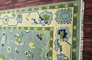 High Quality Wool <b>Hand</b> Knotted 9x12 Area Rug Newly Designed Abstract Pattern Multi-Color Woven Carpet for Home Praying - Product Image 5