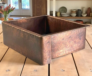 Évier de cuisine en cuivre poli de conception moderne et élégante avec passoire, pour usage domestique, provenant d'un exportateur indien - Product Image 5