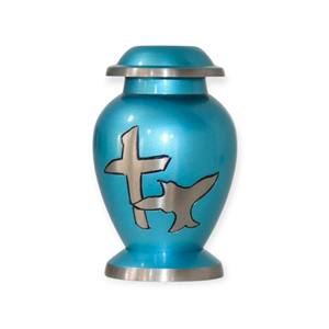 Urna Moderna de Metal Marrón Oscuro y Dorado con Base de Pedestal y Diseño Elegante Minimalista - Product Image 5