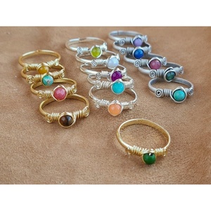 Colorful Stone Detail Fashion <b>Rings</b> with Gold and Silver Plating Trendy Resale Appeal - Product Image 2