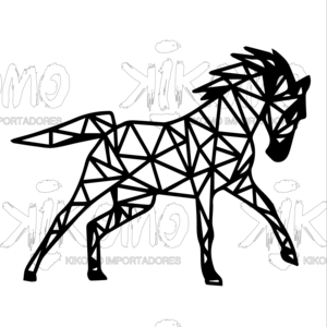 Cuadro de Caballo Geométrico en MDF Negro - Product Image 3